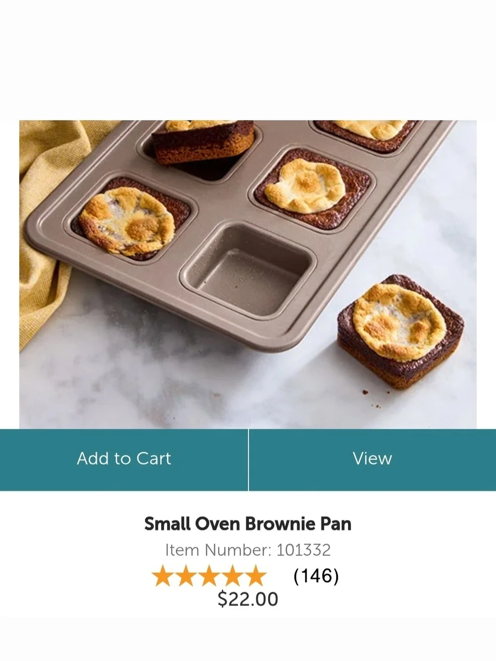 Pampered Chef Small Oven Brownie Pan